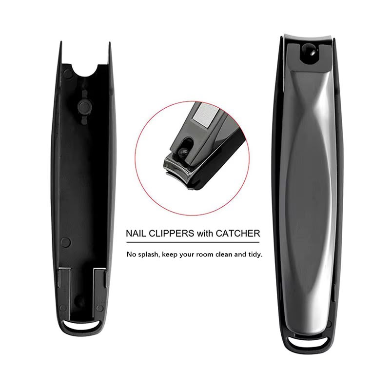 Set Coupe-Ongles Anti-Éclaboussures en Acier Inoxydable